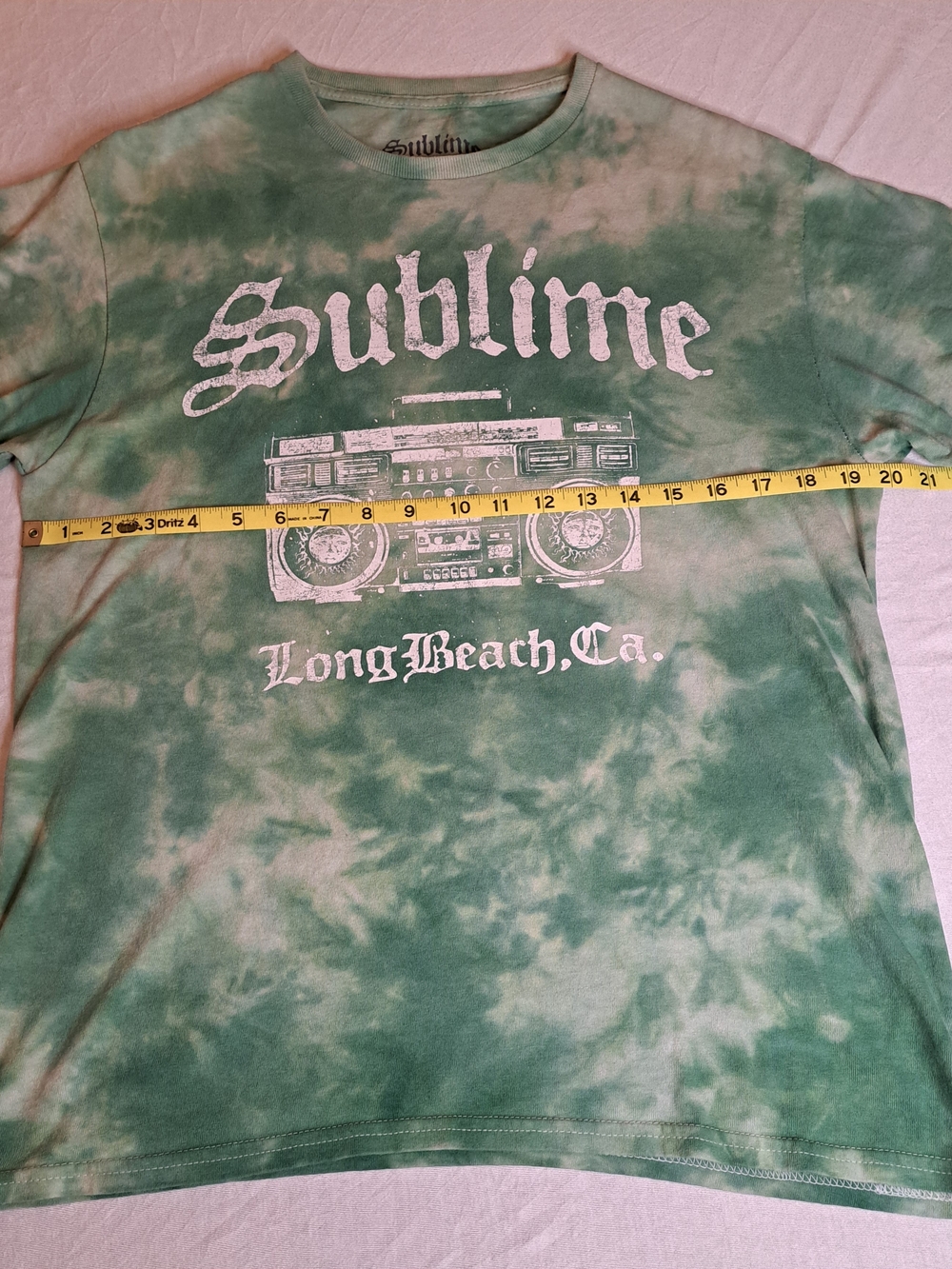 Sublime Long Beach California Green/ White Tye Dye T-Shirt Size Medium Used
